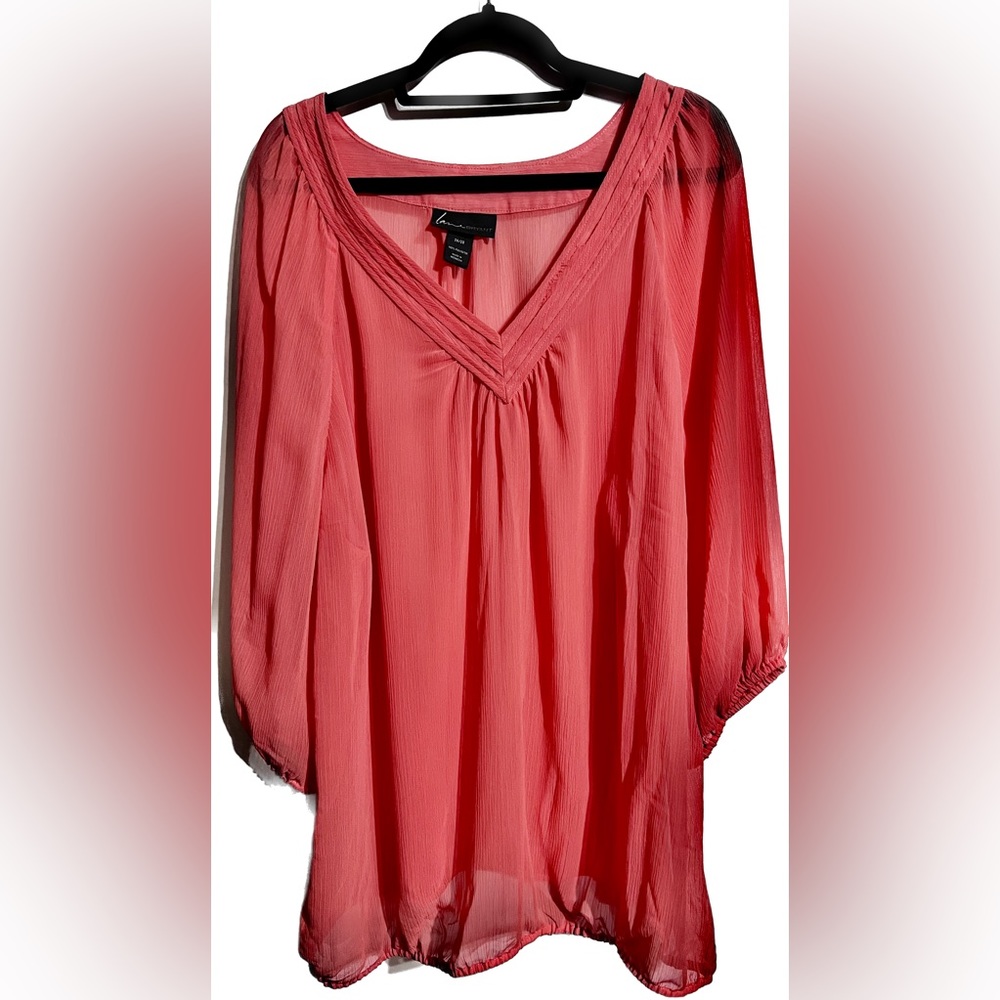 Lane Bryant sheer peasant top.